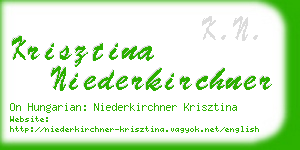 krisztina niederkirchner business card